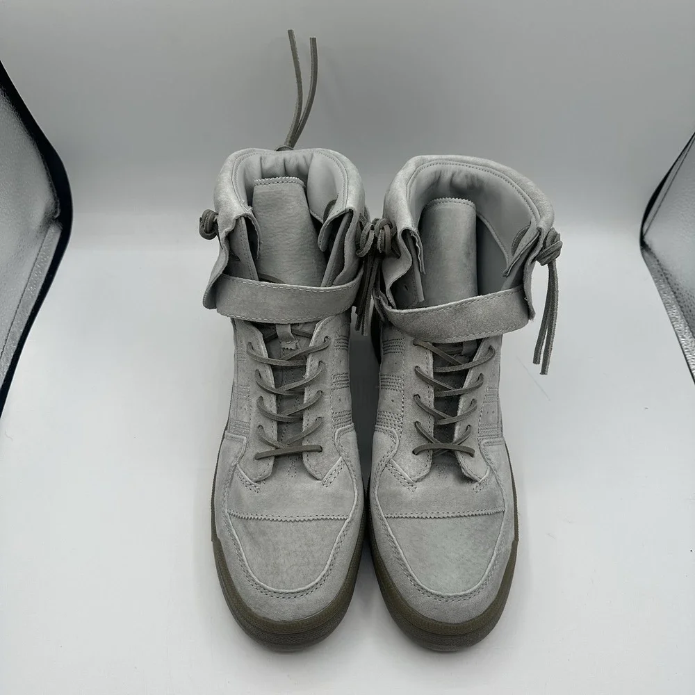 Adidas Forum Hi Moc Shoes Mens Sz 12 Stone Grey Clay Suede Sneakers‎ B27682